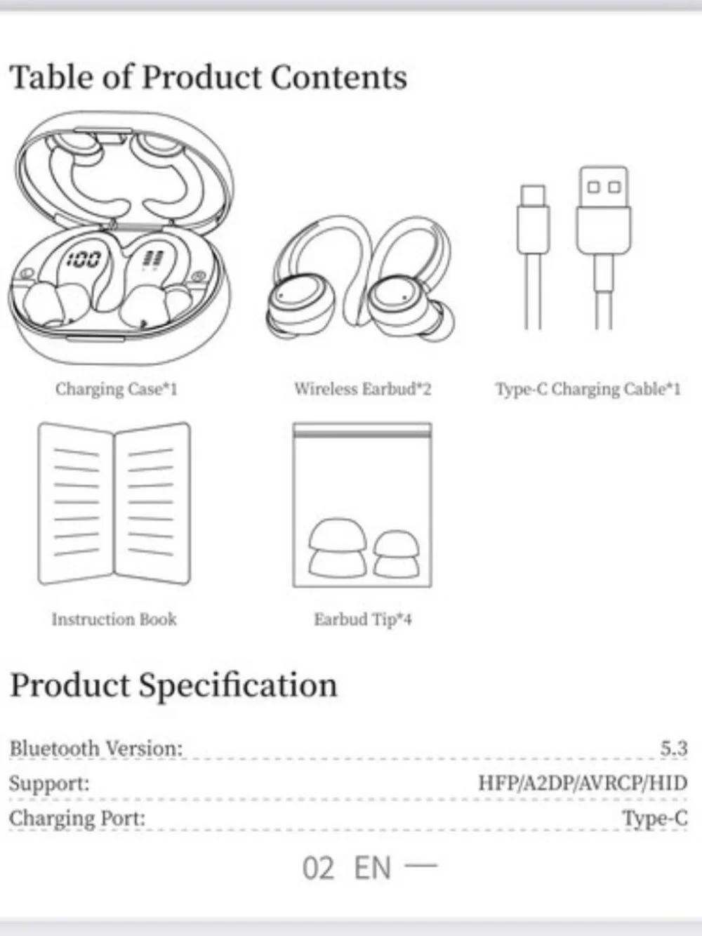 Kuizil C16 Wireless Earbuds Unisex OS Pink NIB Bluetooth‎ 5.4 Sports Headphones
